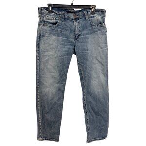 Silver Jeans Co Allan Relaxed Fit Straight Leg Jeans 38x30 Blue Denim Cotton Ela